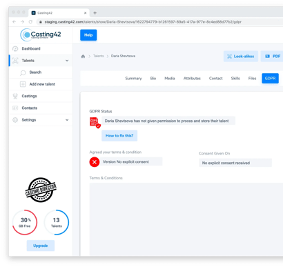 Actors Database Software